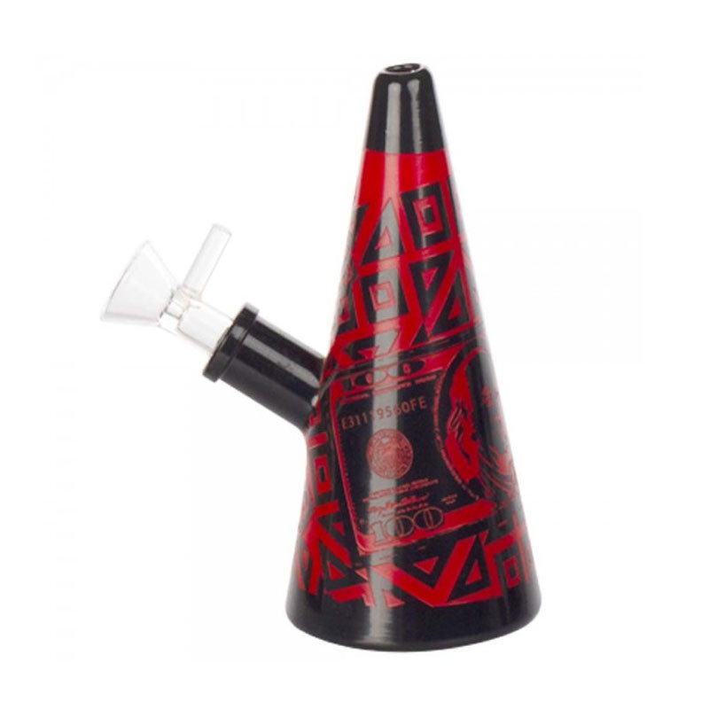 Bang Limited Edition dollar bongs h15cm sg:18,8mm - Zwart en Rood - Amsterdam