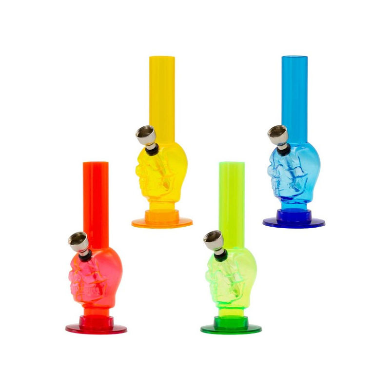 AMSTERDAM | PICCOLO BONG A TESCHIO IN ACRILICO H:13,5 CM GIALLO