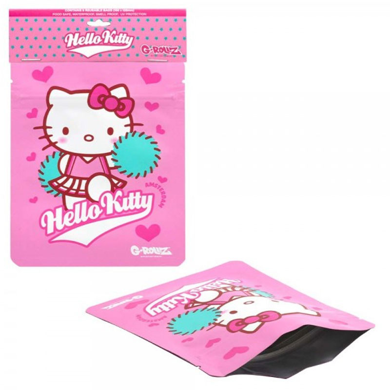 Geurbestendige zakjes x8 - Hello Kitty Cheerleader - 100x125mm - Geurbestendige zakjes x 8 G-Rollz