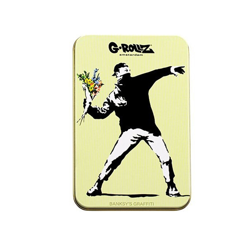 G-ROLLZ | BANKSY'S GRAFFITI FLOWER THROWER SCATOLA GRANDE 13,5X8,5X3CM