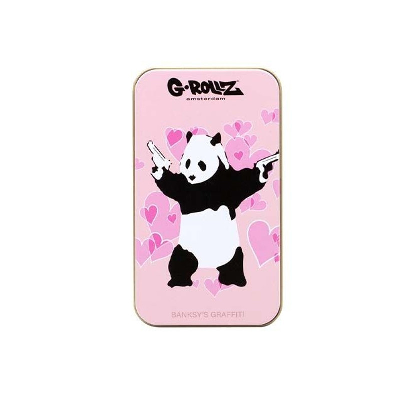 Metalen doos -Banksy's Grafi Panda Gunnin - Medium - 11,5X6,5X2.3CM -.. G-Rollz