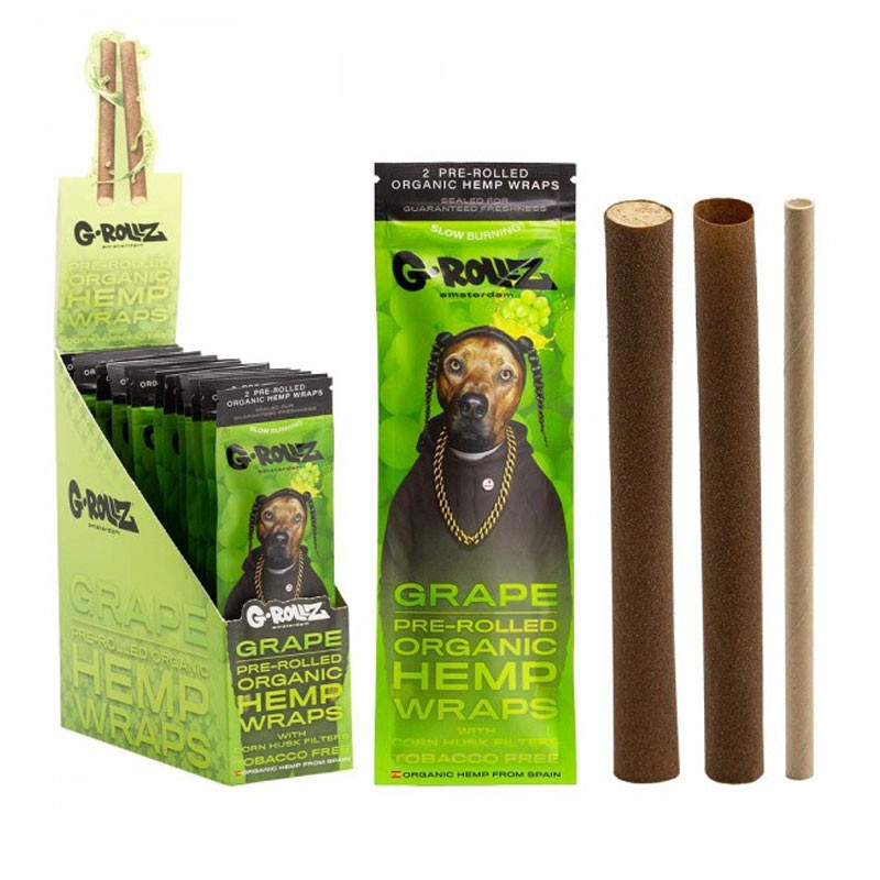 Feuilles à base de chanvre pré-roulées - Grappe - Rap - 2X - G-Rollz