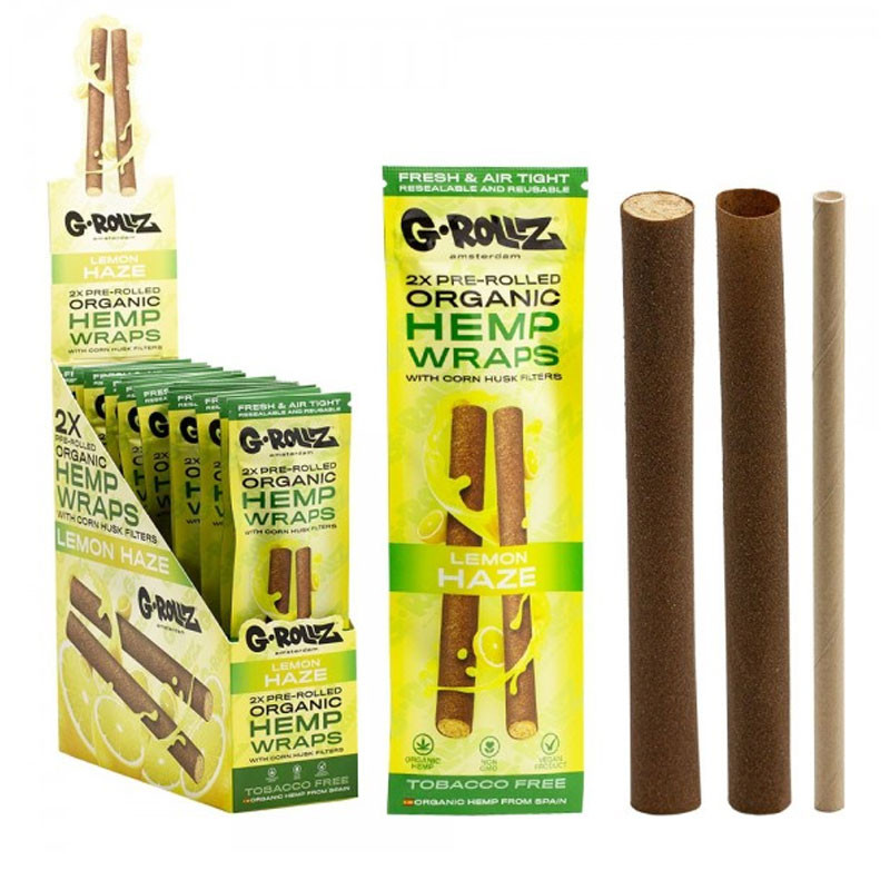 Feuilles à base de chanvre pré-roulées - Lemon Haze - 2X - G-Rollz