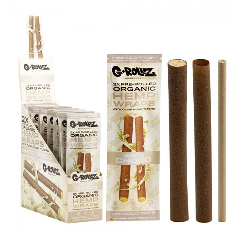 Feuilles à base de chanvre pré-roulées - Chocolat blanc - 2X - G-Rollz