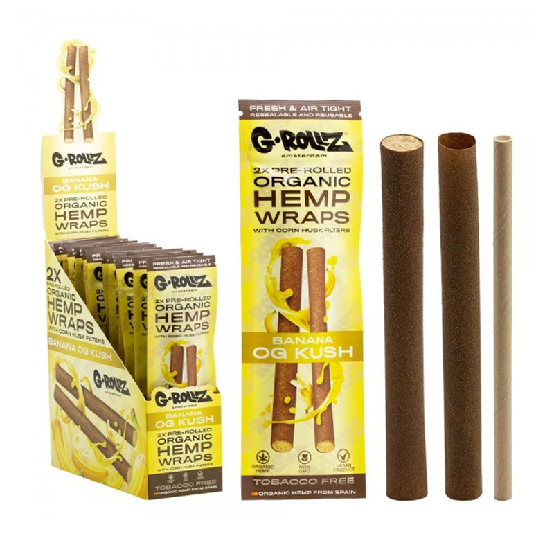 2 Pre-rolled hemp-based leaves - Banana OG Kush - G-Rollz