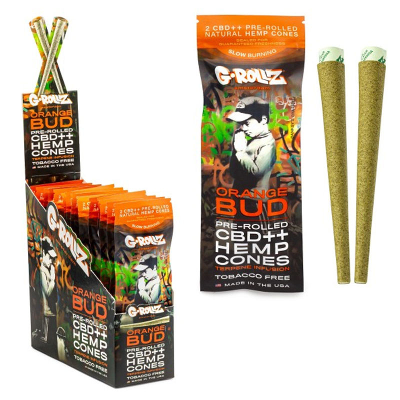 2 Pre-rolled hemp sheets - Banksy's graf - Orange Bud - CBD - G-Rollz