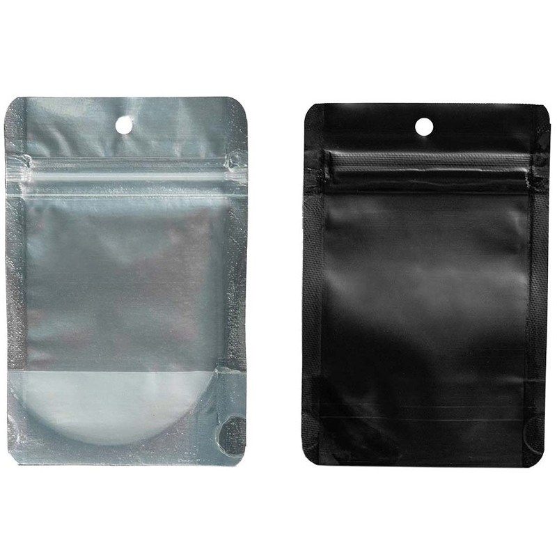 PACK OF 50 BLACK ANTI-ODOUR ZIP BAGS 14G 12.5X19.5CM