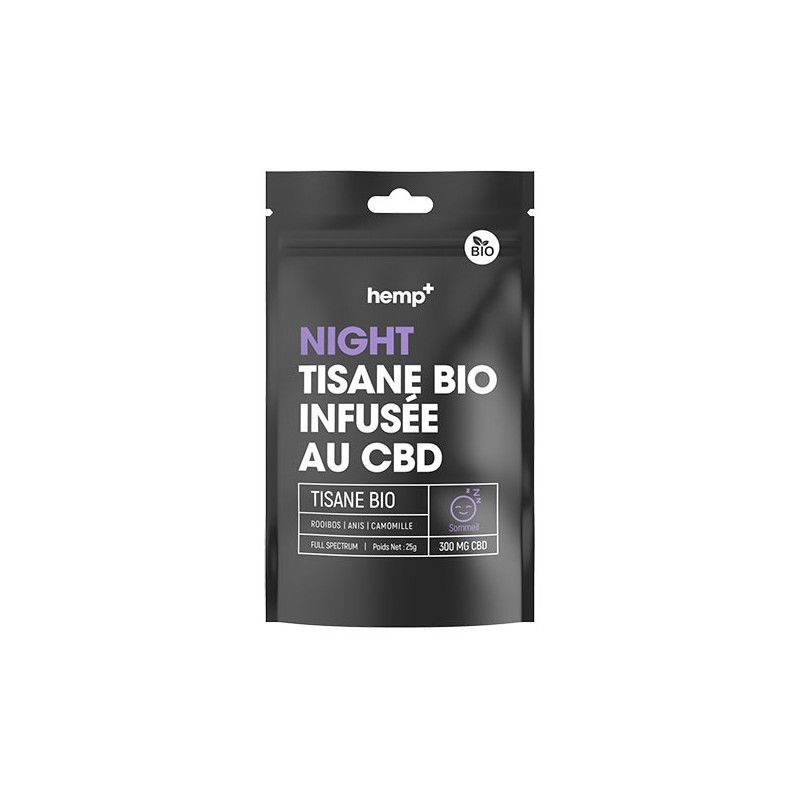 Tisane Bio CBD - Améliore le sommeil - Night 300g - HEMP+