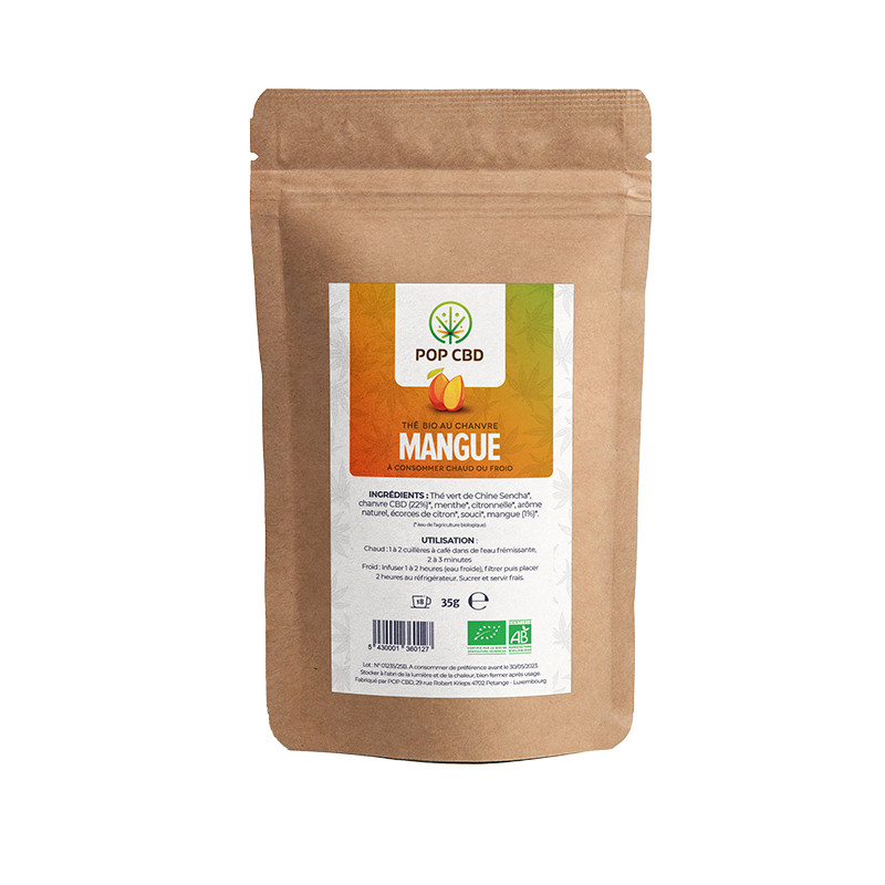 Fruitige thee CBD - Biologische Mango IJsthee - 35g - Pop CBD
