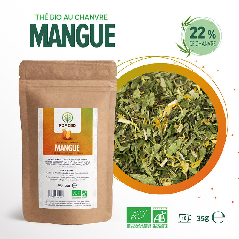 Thé fruité CBD - Ice tea Mangue BIO - 35g - Pop CBD