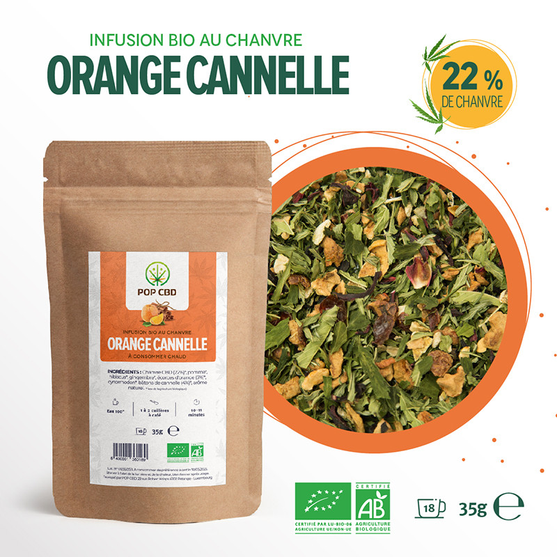 Tisane Bio fruité CBD - Orange Canelle - 35g - Pop CBD