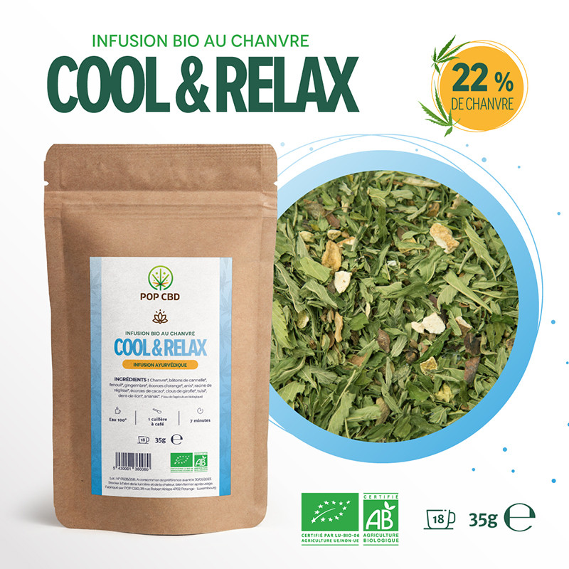Biologische kruidenthee CBD - Cool & Relax - 35g - Pop CBD