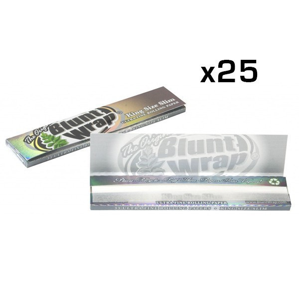 Box Of 25 Booklets of 33F Blunt Wrap Kss Silver