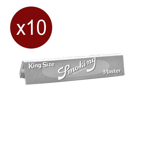 Lot De 10 Carnets Smoking Feuilles Master King Size Slim (33F/Carnet)