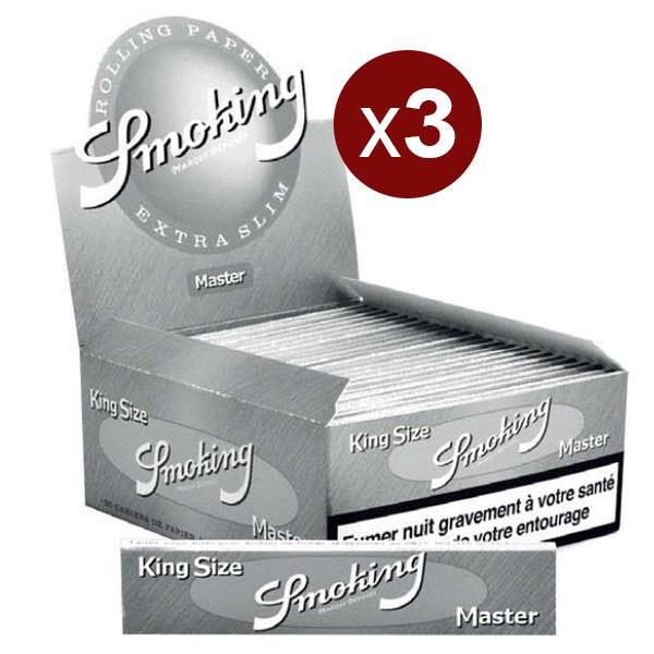 3 Boxes Of 50 Master King S Smoking Sheets (33F/book)