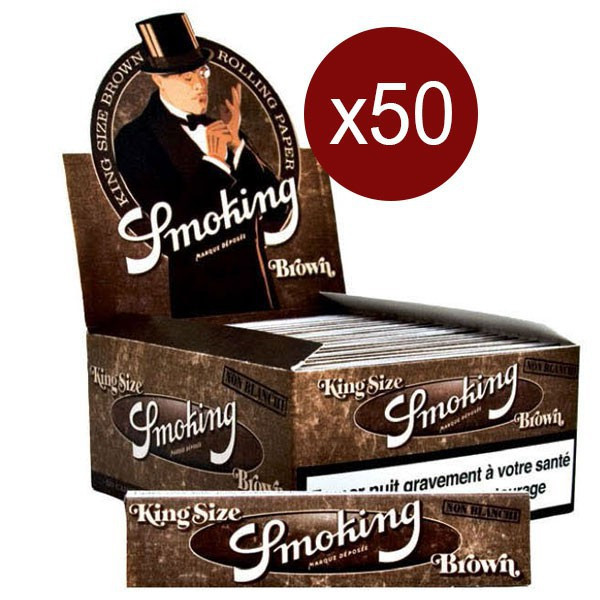 Bte De 50 Carnets Smoking Feuilles Slim Brown (33F/Carnet)