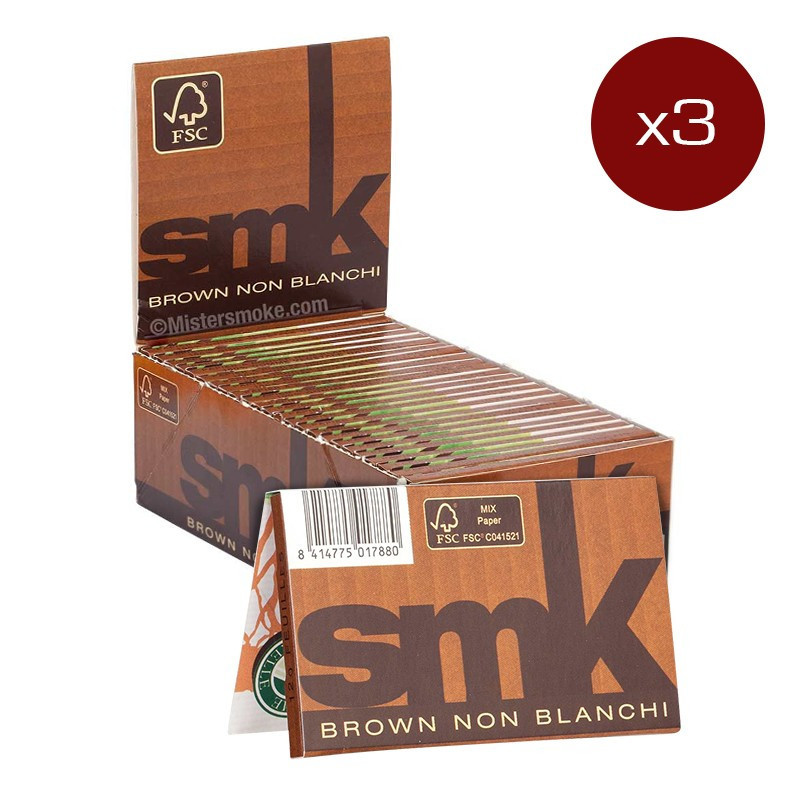 Lot de 3 boîtes de 50 Carnets Brown (32f/Carnet) - SMK Feuilles à Rouler