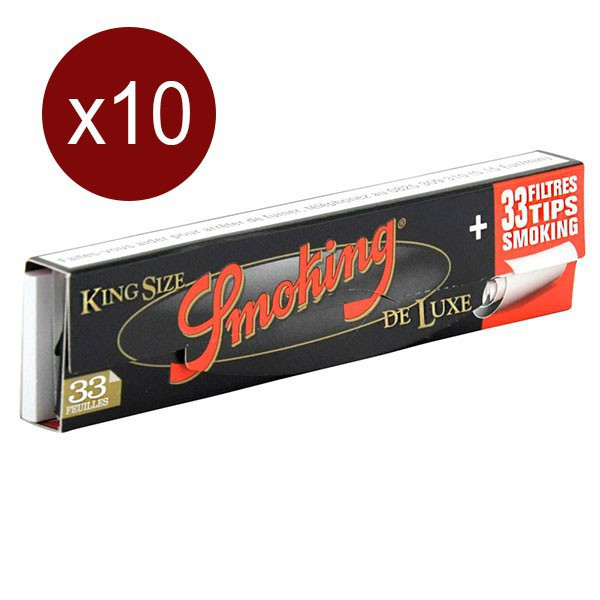 Smoking 10er Set Carnet Feuilles+Cartons Deluxe King Size (33F/Carne)