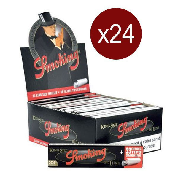 Smoking Bte De 24 Carnet Feuilles+Cartons Deluxe King Size (33F/Carne