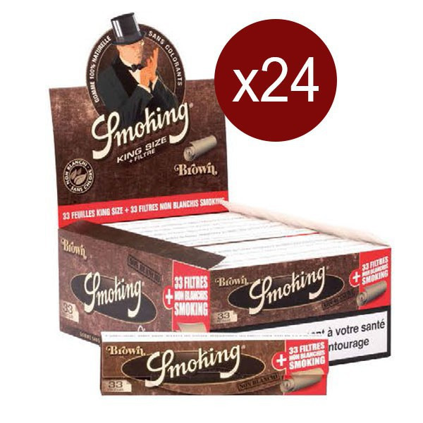 Smoking Bte Von 24 Carnet Feuilles+Cartons Brown King Size (33F/Carne)