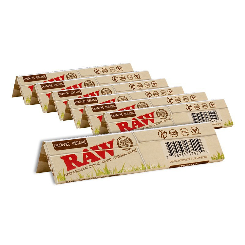 Raw 10er-Set Organic Leaf Carnets Braun (32F/Carnet)