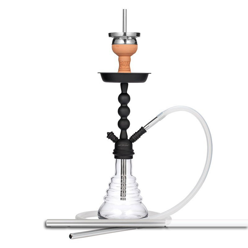 Shisha Amy Destino - Transparente / Negro Mate 45Cm