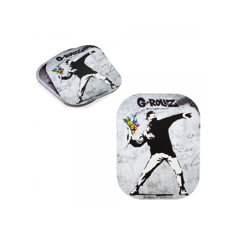 G-ROLLZ | BANKSY FLOWER THROWER PLATEAU+COUVERCLE SMALL 18X14CM
