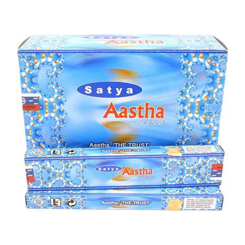 Pakje van 12 - Aastha wierook - 15g - satya