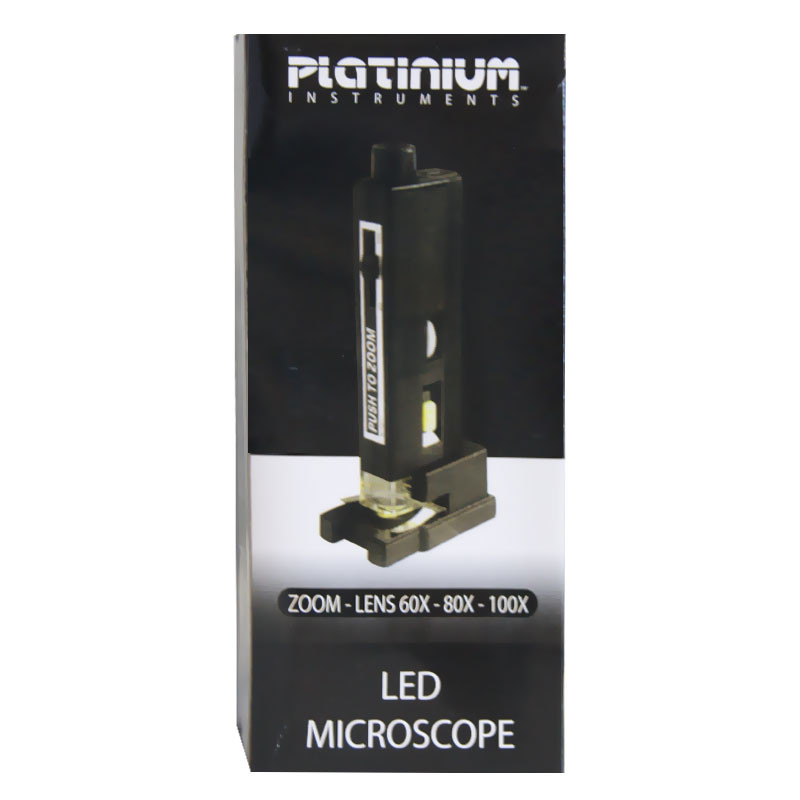 Microscope de poche 60x/100x avec éclairage LED - Platinium