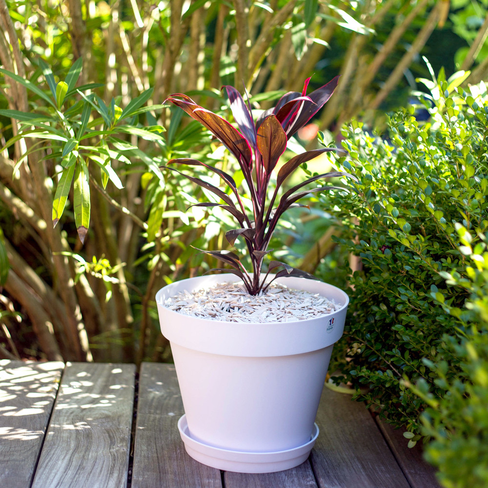 Toscane ronde pot - 20x17cm - 3L - Antraciet - Antraciet EDA Kunststof