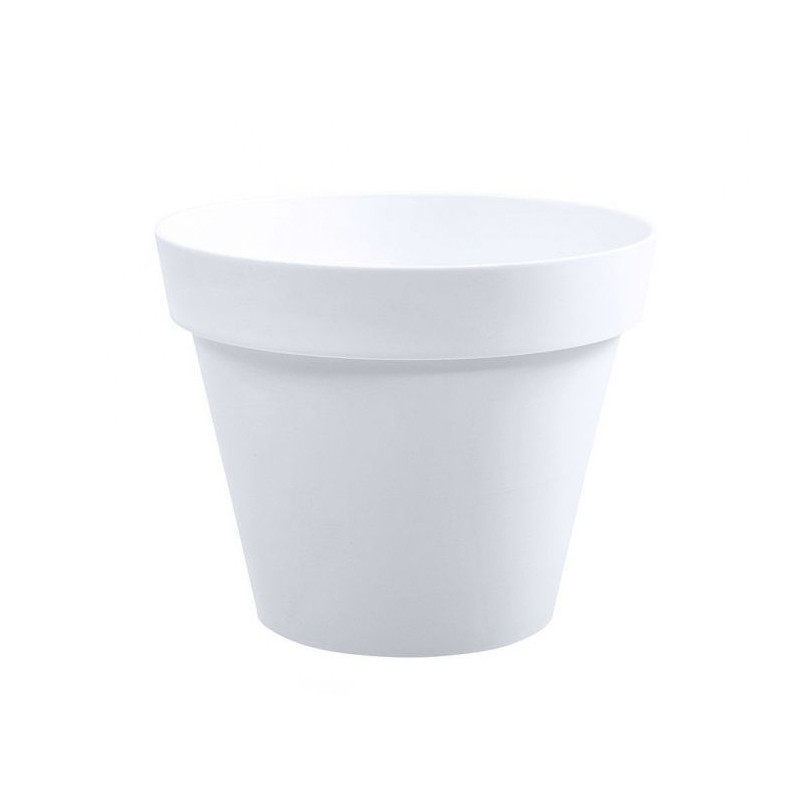 Toscane maceta redonda - 20x17cm - 3L - Blanco - EDA Plástico