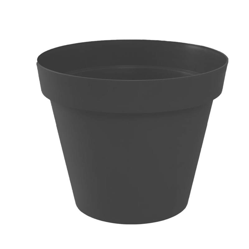 Runder Topf Toskana - 15x13.6cm - 1.6L - Anthrazit - EDA Kunststoffe