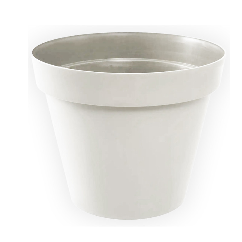 Toscane ronde pot - 15x13.6cm - 1.6L - Wit - Wit EDA Kunststof