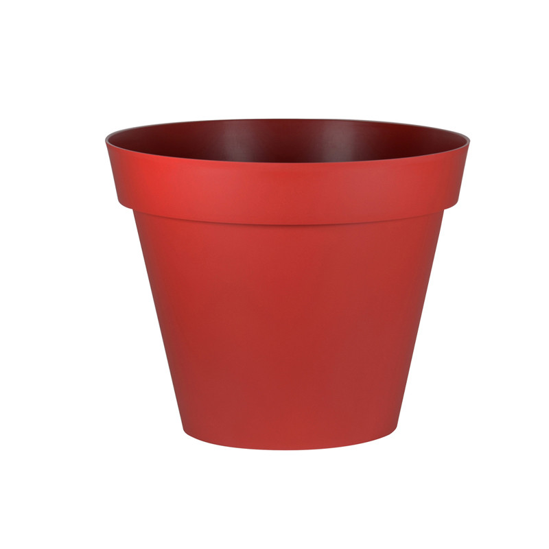 Toscane maceta redonda - 13x11.6cm - 1.1L - Rojo Rubí - EDA plástico
