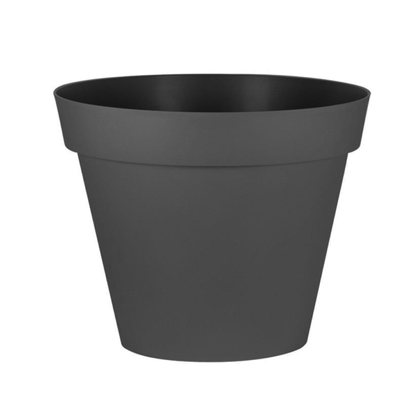 Toscane vaso rotondo - 30x26cm - 10L - Antracite - EDA in plastica
