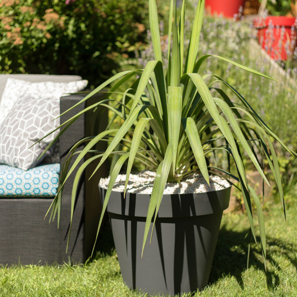 Toscane round pot - 48x40cm - 43L - Laurel green - EDA plastics