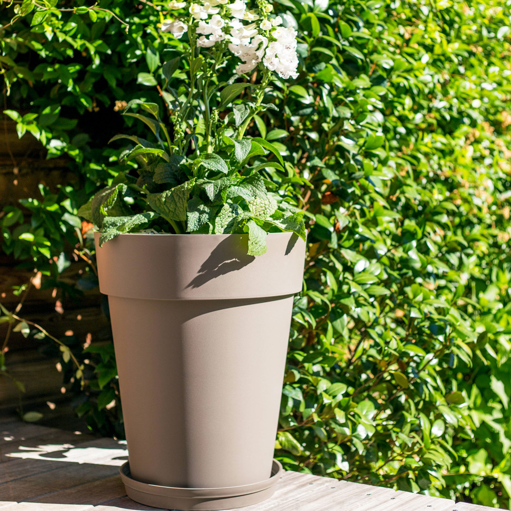 Toscane medium hoge ronde vaas - 44x53cm - 50L - Lauriergroen - EDA kunststof
