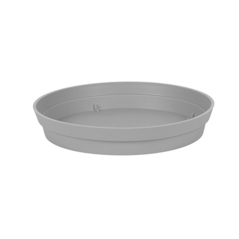 Plato redondo Toscana - Ø22,5cm - Gris Béton - (Gris Hormigón) EDA Plástico