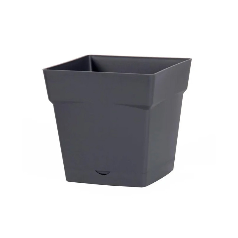 Toscane square pot water reserve 3.4L - 18x18cm - Anthracite - EDA Plastics