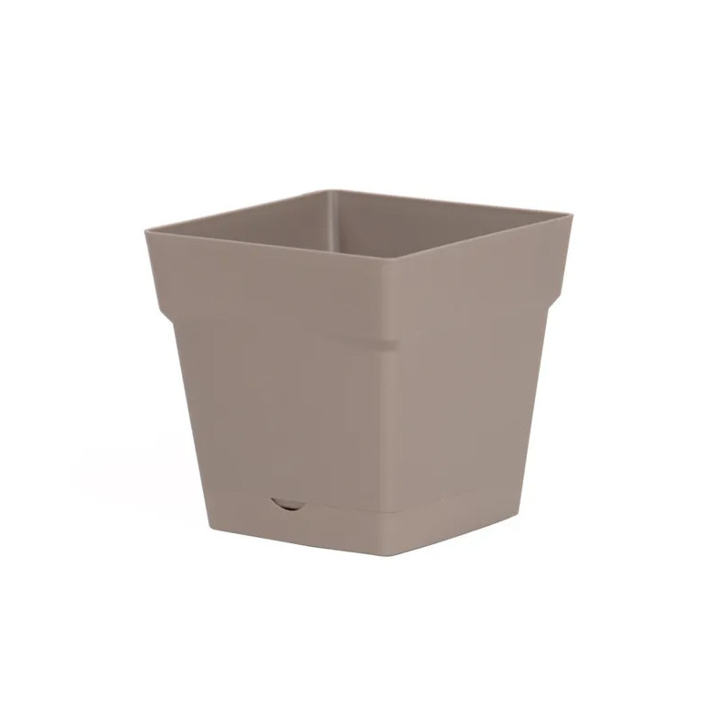 Toscane olla cuadrada 3.4L reserva de agua - 18x18cm - Taupe - EDA Plástico