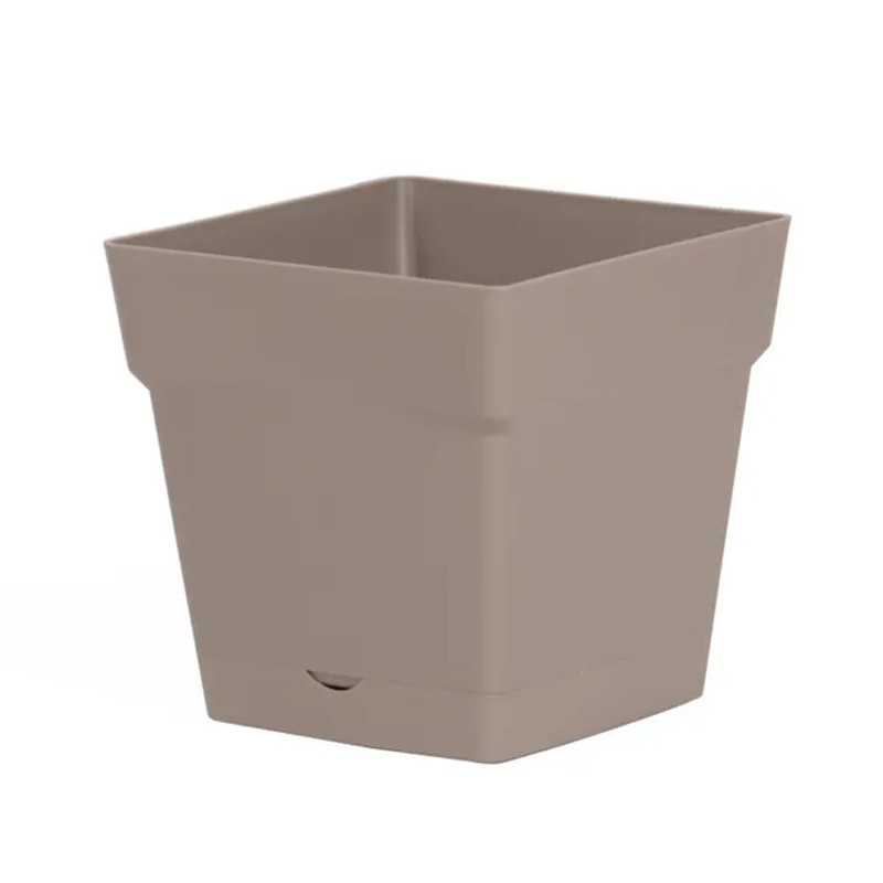 Viereckiger Topf Toskana Wasserreserve 10.2L - 25x25cm - Taupe - EDA Kunststoffe