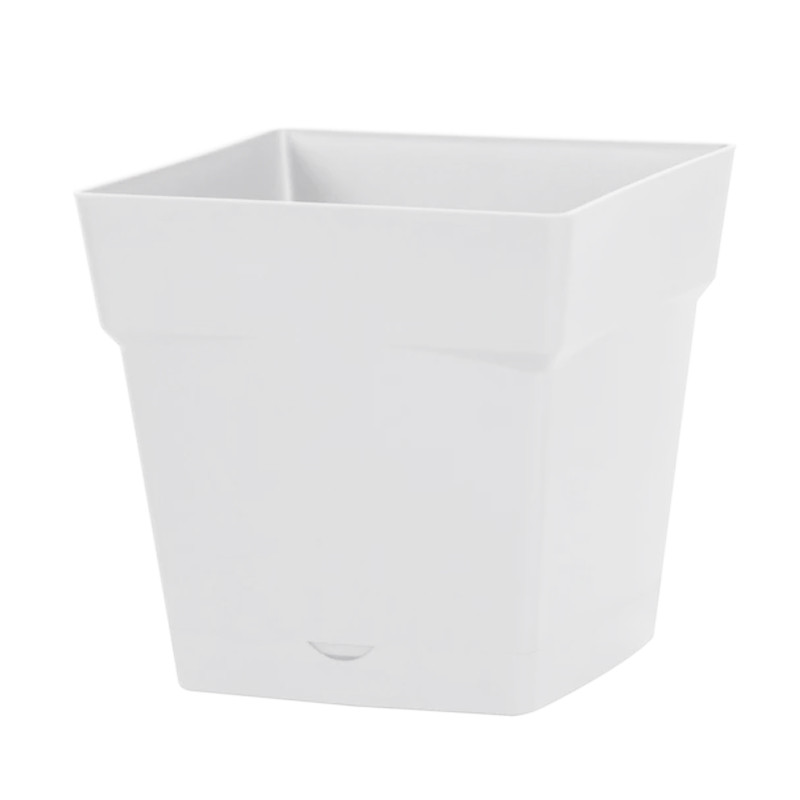 Vierkante toscaanse plantenbak met waterreservoir 10.2L - 25x25cm - Wit - Wit EDA Kunststof
