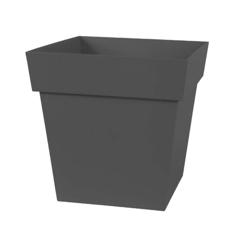 Toscaanse vierkante plantenbak - 32x32cm - 22L - Antraciet - Antraciet EDA Kunststof