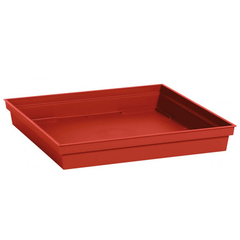 Piattino quadrato toscano - 26,7x26,7cm - rosso rubino - EDA Plastica