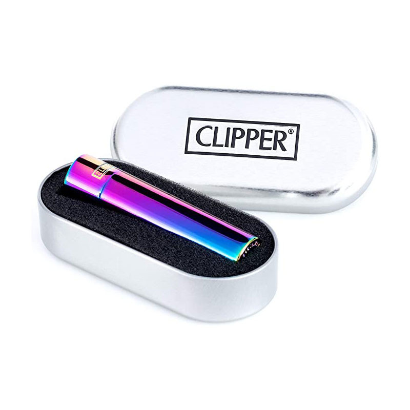 Briquet Clipper en métal Icy Rainbow - MajorSmoker