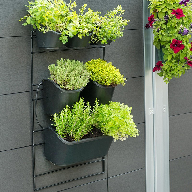 2 vasi quadrati per piante d'appartamento da parete - 2 x 2,5L
