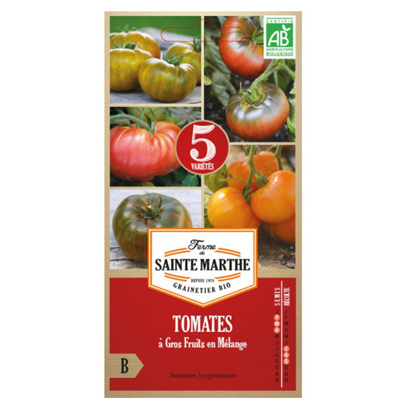 Tomate à gros fruit en mélange - 50 graines AB - La ferme Sainte Marthe