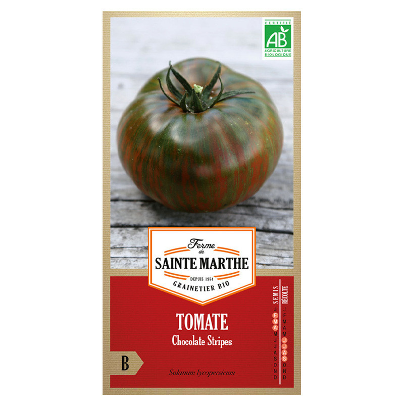 Tomate chocolate stripes - 50 graines AB - La ferme Sainte Marthe