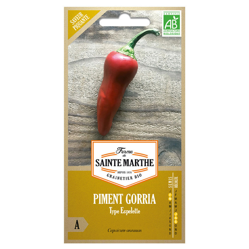 Piment Gorria type espelette - 30 graines AB - La ferme Sainte Marthe