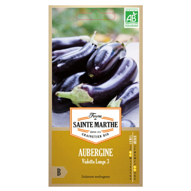 Aubergine Violetta Lunga 3 - 50 graines AB - La ferme Sainte Marthe